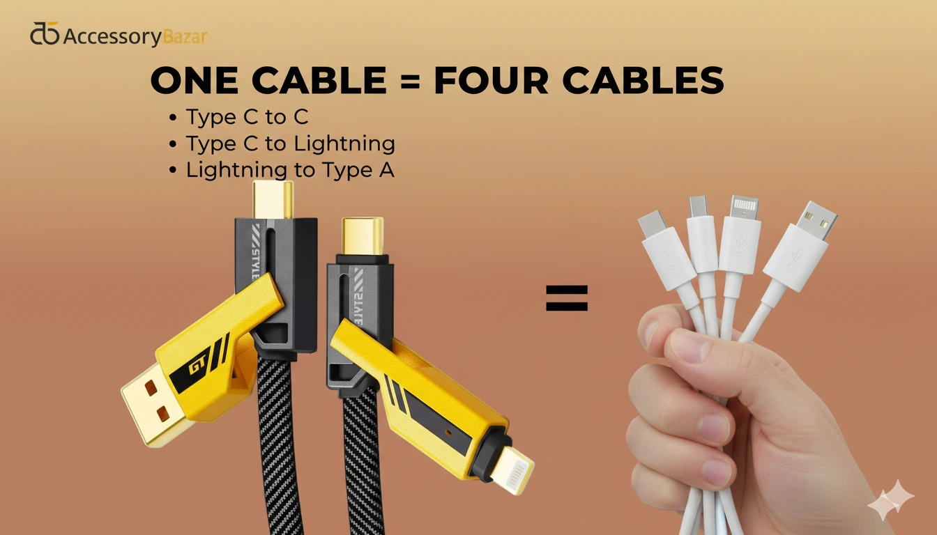 AccessIN 4-in-1 Flat Wire Cable